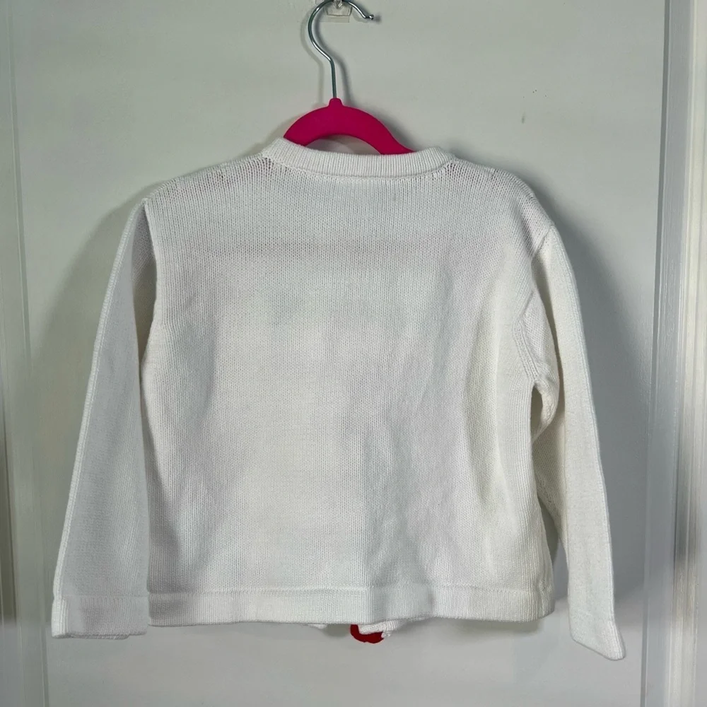 Bella Bliss Crochet Floral Knit Cardigan Red Flowers Size 4
